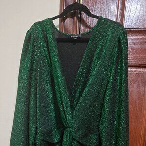 Eloquii Green Glitter Wedding Dress